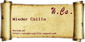 Wieder Csilla névjegykártya